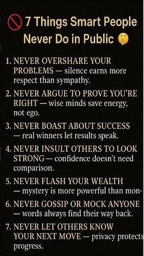 7 Things Smart People Never Do in Public 🤫 | Life-Changing Habits 💭