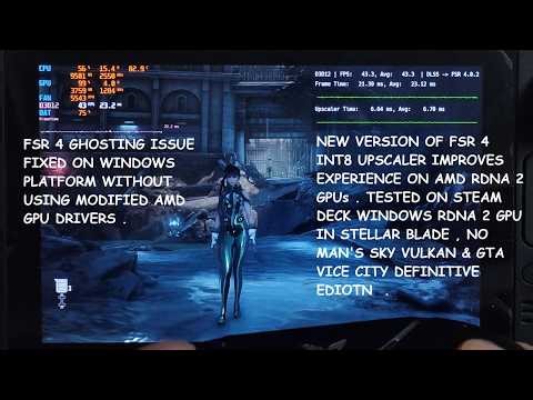 FSR 4 INT8 Upscaler New Version Improves RDNA2 GPU Experience | 3 Games Tested on Steam Deck Windows