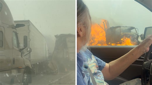 Powerful dust storm causes vehicle pileup in New Mexico