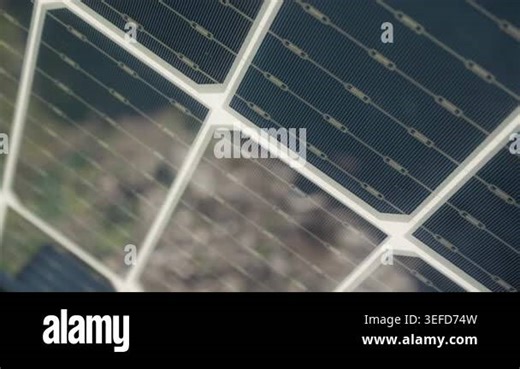 Photovoltaic solar cells with conductive busbars on module rear side. High tech semiconductor materials for renewable energy production and power engineering technology closeup Stock Video Footage - Alamy