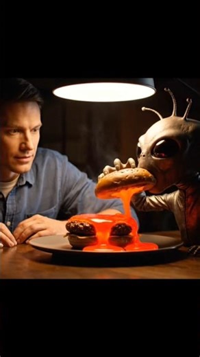 A MAN AND ALIEN EATING LAVA BURGER #shorts#entertainmen