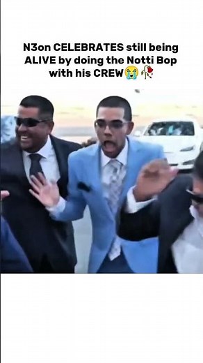 N3on CELEBRATES still being ALIVE by doing the Notti Bop with his CREW #n3on #viral #fyp