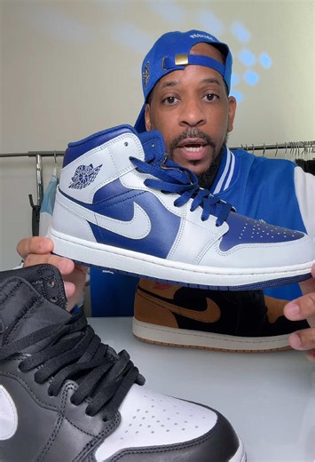 Jordan 1 Mid Blue Void Men's Sneakers. #jordan1mid #jordan #jordan1 #jordan1bluevoid