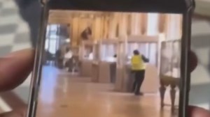 Las primeras imágenes del robo en el Louvre: un ladrón vestido con un chaleco amarillo fuerza una vitrina de la sala Apolo