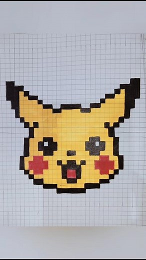 Pikachu easy pixel art. 😊