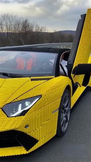 First ever to ride a Lamborghini made from Legos
