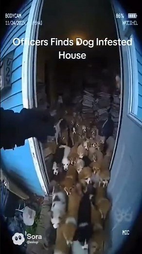 Police officer finds dog Infested house#police #dog