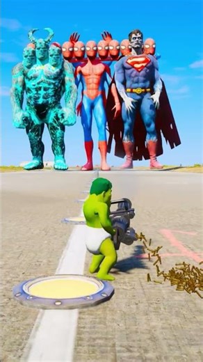 Random Superheroes VS Giant Ice Titan & Giant Spiderman #gta #shorts