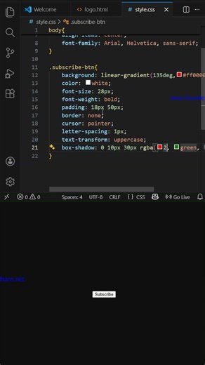 I Made a YouTube Subscribe Button Using ONLY CSS 😱 #coding #frontendcourse #css #htmltutorial