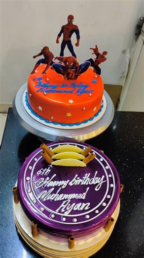 Spiderman & Blueberry cake decorating, #shortsvideo #birthdaycake #cakedesign