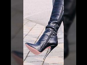 Models forced to wear leather latex long high heels boots designs ideas