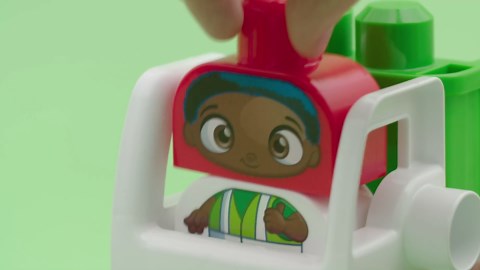 Mega BLOKS Fisher-Price Toddler Building Blocks, Green Town Sort & Recycle Squad with 15 Pieces, 2 Figures, Toy Gift Ideas for Kids