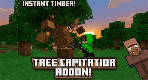 Tree Capitator addon "break the whole tree with one click" Minecraft Mod