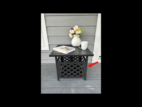 DEMO of this Outdoor Side Table with Umbrella Hole!