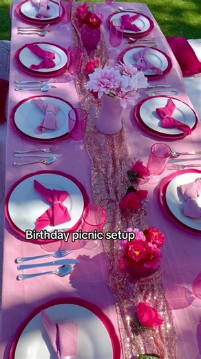 Celebrate your birthday picnic style 🎀🩷🌸 #picnic #pink #girls #birthday #bows #flowers #arizona #party