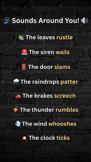 🎧 Sounds Around Us | Onomatopoeic Words #shorts #englishvocabulary