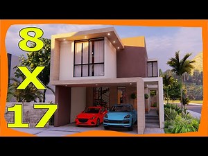 House of 8x17 TWO Floors with 4 BEDROOMS Facades of Modern Houses