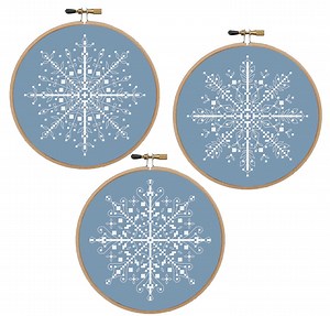 Snowflake Cross Stitch Pattern Set: Geometric Lace Design (PDF Pattern) - Etsy
