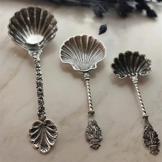 Silver Spoon Set – Handcrafted Scalloped Shell Serving Spoons for Special Occasions and Gifts - Etsy