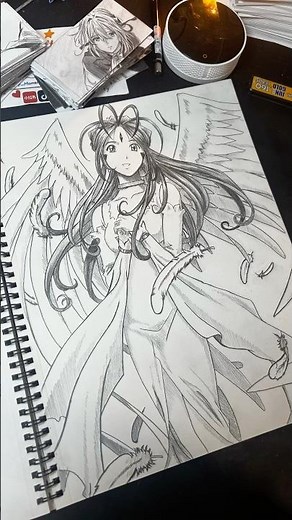 Drawing Belldandy From Ah! My Goddess ベルダンディー ああっ女神さまっ #ああっ女神さまっ #ベルダンディー #belldandy #flipmoment