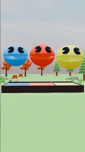 Amazing Pool 🏊 Pacmas are Happy #pacman #frameloop #cartoon #3danimation