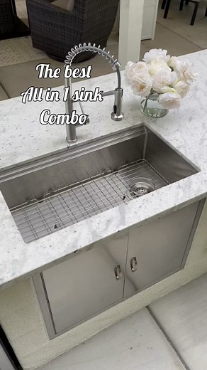 All-In-One Stainless Steel Sink: A Functional Outdoor Kitchen Upgrade
