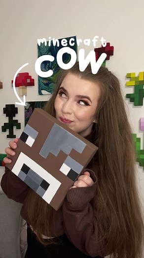 Creating a Minecraft Cow Painting for Our Living Room
