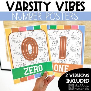 Number Posters with Ten Frames Editable Sports Theme Classroom Decor