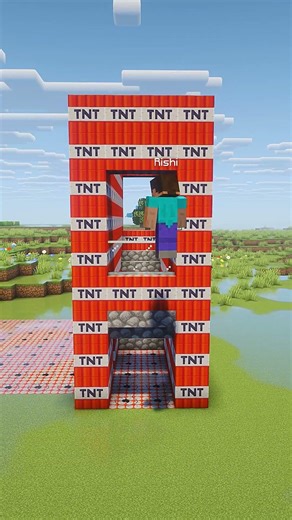 Minecraft : TNT Survival House Build #shorts #minecraft