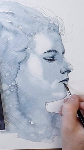 Jane Beata art | Day 1 of my 7-Day Watercolor Portrait Challenge 🎨 One color. One portrait. Every day. Want to join the challenge? The full class is now... | Instagram