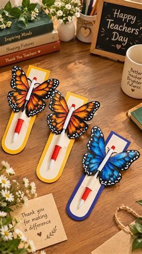 DIY Butterfly Pen Gift for Teachers | Easy Teachers Day Craft