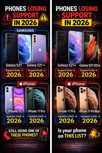 These 6 phones iPhone and Samsung will stop getting major Updates in 2026