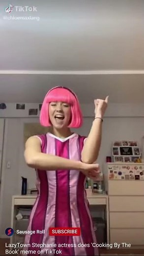 LazyTown Stephanie actress does “Cooking By The Book”meme on TikTok
