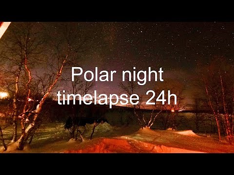 Polar Night (kaamos) beyond the Arctic circle - timelapse, 24h, 4k