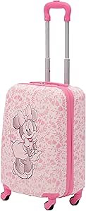 FUL Disney Minnie Mouse 21 Inch Kids Carry On Luggage, Hardshell Rolling Suitcase with Spinner Wheels, Pink - Floral