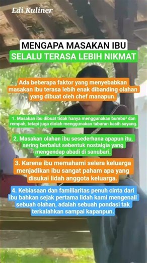 MENGAPA MASAKAN IBU SELALU LEBIH ENAK⁉️