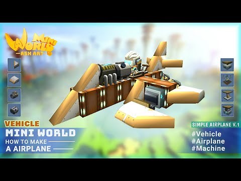Mini World Block Art : Tutorial - How To Make A Airplane [Simple V.1]