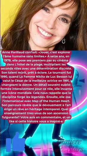 Pourquoi Anne Parillaud n'a qu'un César ? Vraie raison.