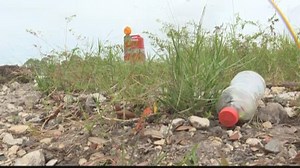 Trash building up near Buckman bridge amid heavy construction