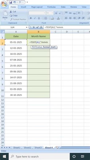 Extract Month Name from Any Date in 1 Second! #excel #exceltraining