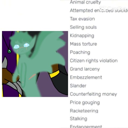 Minecraft oc, Angels vex Casper. and his crimes.