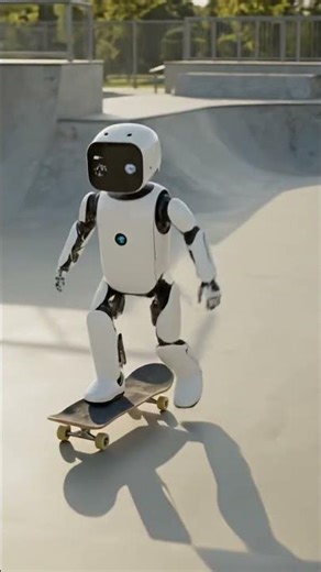 JJ The Robot skateboarding at the park 🛹