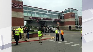 Truck hits student pedway on EKU Campus in Richmond