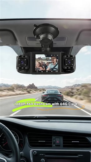 360 Degree View DashCam with IPS 1080P Resolution