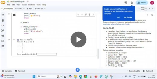 #codsoft #artificialintelligence #tictactoeai #minimax #gametheory #aiprojects #internshipexperience | BHARATH A