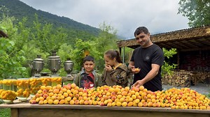 HARVESTING APRICOTS AND MAKING JAM APRICOT COMPOTE AND CAKE RURAL OUTDOOR COOKING | Family Cooking