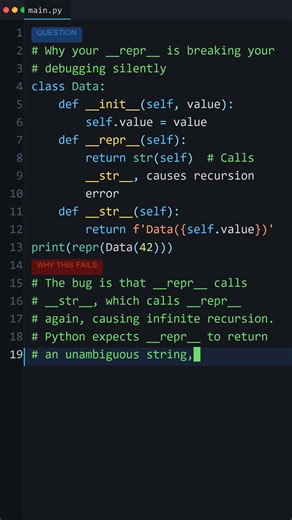 You Wrote This Bug Too: Why your __repr__ is breaking your debugging silently