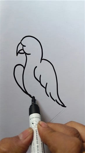 Easy Parrot 🦜Drawing step by step for beginners #shorts #birds #art #parrot #trending #viral