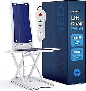 AYDMED 2-in-1 Lift Chair | Portable Cordless Rechargeable Electric Floor & Bath Chair Lift | Strong & Secure Engineering | Advanced Lifting Power with 308 lbs Lift Capacity | Waterproof & Dustproof