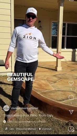 Ideas to transform your patio: concrete overlay with Gem-scape by Zion Outdoors #outdoorliving